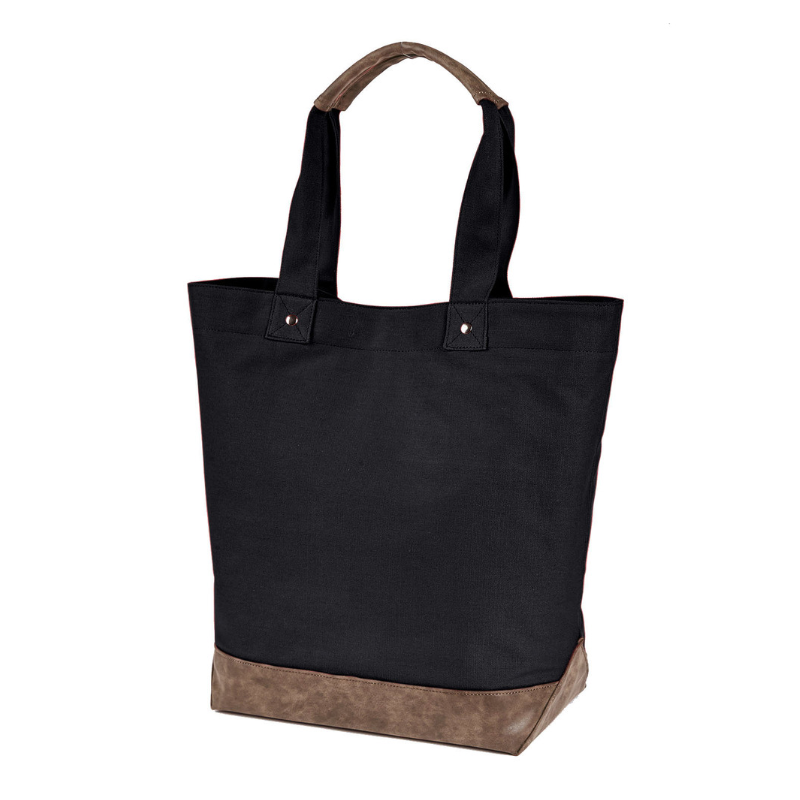 Authentic Pigment Canvas Tote (Black/White Text) Main Image